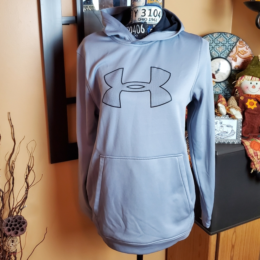 UNDER ARMOUR COLDGEAR LOOSE GRAY HOODED SWEATSHIRT